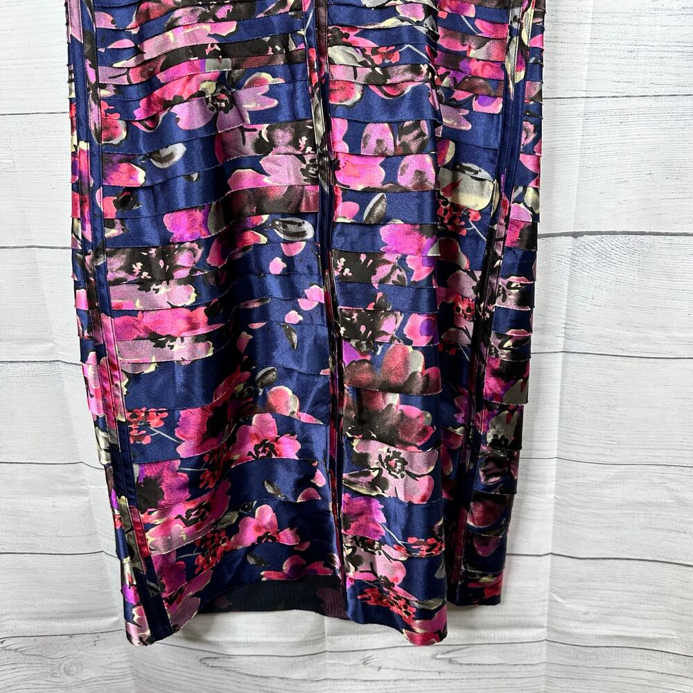 JS Collections Womens size 12 Floral Layered Knee Length Cocktail Formal Dress - Picture 6 of 9